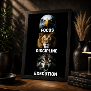 Eagle Lion Wolf Motivational Frame
